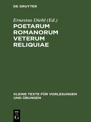 cover image of Poetarum Romanorum Veterum Reliquiae